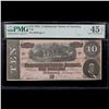 Image 2 : 1864 $10 Confederate Note, T68 Graded xf45 By PMG