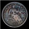 Image 2 : 1853 No Arrows Seated Liberty Half Dime 1/2 10c Graded f15 details BY SEGS