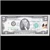 Image 2 : 1976 $2 Federal Reserve Note 1st Day of Issue, with Stamp (New York, NY) Grades Gem CU