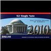 Image 2 : 2003A $2 Federal Reserve Note, Uncirculated 2010 BEP Folio Issue (Dallas, TX) Grades Gem CU