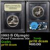 Image 1 : Proof 1992-S Olympic Modern Commem Half Dollar 50c Graded GEM++ Proof Deep Cameo BY USCG