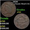 1826 Classic Head half cent 1/2c Grades xf