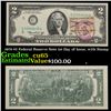 Image 1 : 1976 $2 Federal Reserve Note 1st Day of Issue, with Stamp Grades Gem CU
