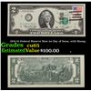 Image 1 : 1976 $2 Federal Reserve Note 1st Day of Issue, with Stamp Grades Gem CU