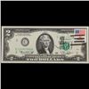 Image 2 : 1976 $2 Federal Reserve Note 1st Day of Issue, with Stamp Grades Gem CU