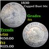 Image 1 : 1830 Capped Bust Half Dollar 50c Grades f+