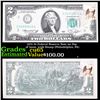 Image 1 : 1976 $2 Federal Reserve Note 1st Day of Issue, with Stamp (Philadelphia, PA) Grades Gem CU