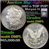 Image 1 : ***Auction Highlight*** 1887-o Morgan Dollar TOP POP! $1 Graded ms66 DMPL By SEGS (fc)