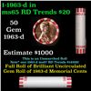 Image 1 : Shotgun Lincoln 1c roll, 1963-d 50 pcs Bank Wrapper.