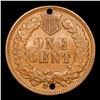 Image 3 : 1902 Indian Cent Counter Stamped 1c Grades Gem+ RB Details