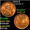 1944-d Lincoln Cent 1c Grades GEM++ RD