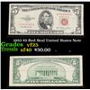 1953 $5 Red Seal United States Note Grades vf+