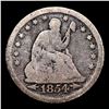 Image 2 : 1854 arrows Seated Liberty Quarter 25c Grades f+