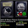 Image 1 : Proof 2017-P Boys Town Centennial Modern Commem Dollar $1 Graded GEM++ Proof Deep Cameo BY USCG