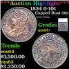 Image 1 : ***Auction Highlight*** 1834 Capped Bust Half Dollar 0-101 50c Graded ms63+ By SEGS