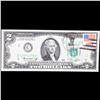 Image 2 : 1976 $2 Federal Reserve Note 1st Day of Issue, with Stamp (Philadelphia, PA) Grades Gem CU