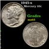 Image 1 : 1945-s Mercury Dime 10c Grades Select Unc
