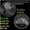 Image 1 : 1965 Small Beads, Blunt 5 Canada Dollar $1 Grades GEM+ UNC PL