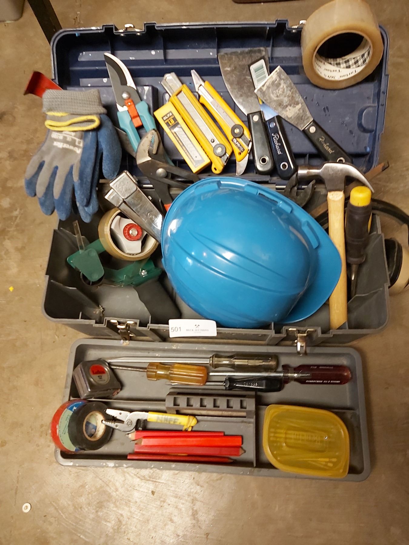 Starter Tool Box with Hard Hat Beck Auctions Inc.