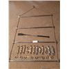 Image 1 : Four Bar 24" Horse Blanket Rack, Riding Crop & 16 Assorted Snaps
