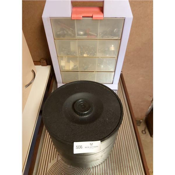 Rubbermaid Hardware Organizer with Contents & 4 Piece Shop Organizer