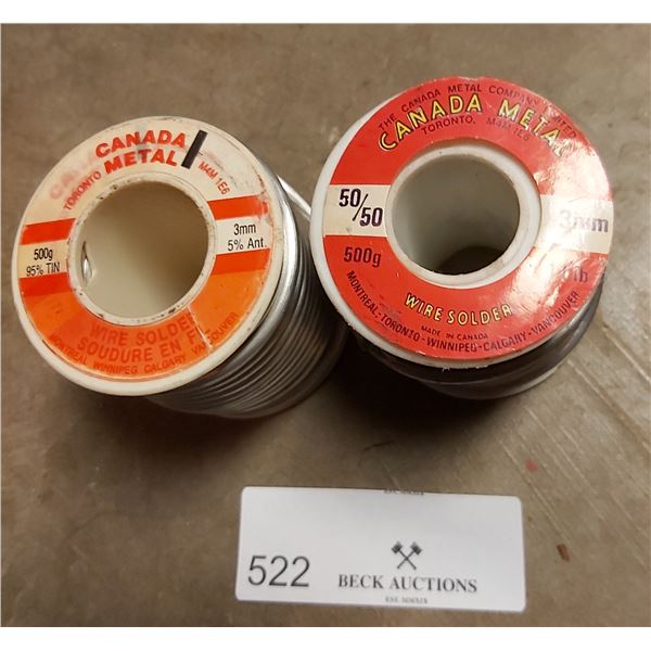 2 Spools Canadian Metal Wire Solder 3mm