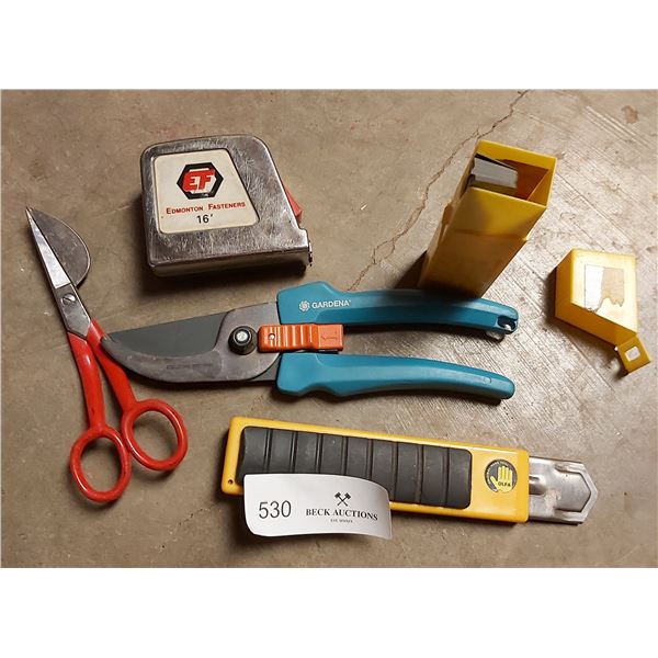 Solingen Duckbill Napping Shears, Olfa Blade Cutter, Gardena Shears, Measuring Tape & More