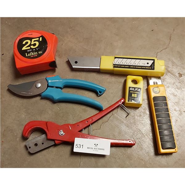 PVC Cutter, Olfa Blade Cutter, Gardena Shears, Measuring Tape & More