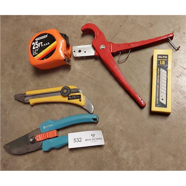 PVC Cutter, Olfa Blade Cutter, Gardena Shears, Measuring Tape & More