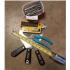 Image 1 : Assortment of Screwdriver bits, Tape Measure, Gardena Pruners, Scrapers, Olfa Knife & more