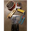 Image 1 : Assortment of Screwdriver bits, Tape Measure, Gardena Pruners, Scrapers, Olfa Knife & more