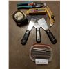 Image 1 : Assortment of Screwdriver bits, Tape Measure, Gardena Pruners, Scrapers, Olfa Knife & more
