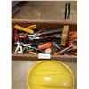 Image 2 : Wooden Tool Box with Assorted Tools and Hard Hat