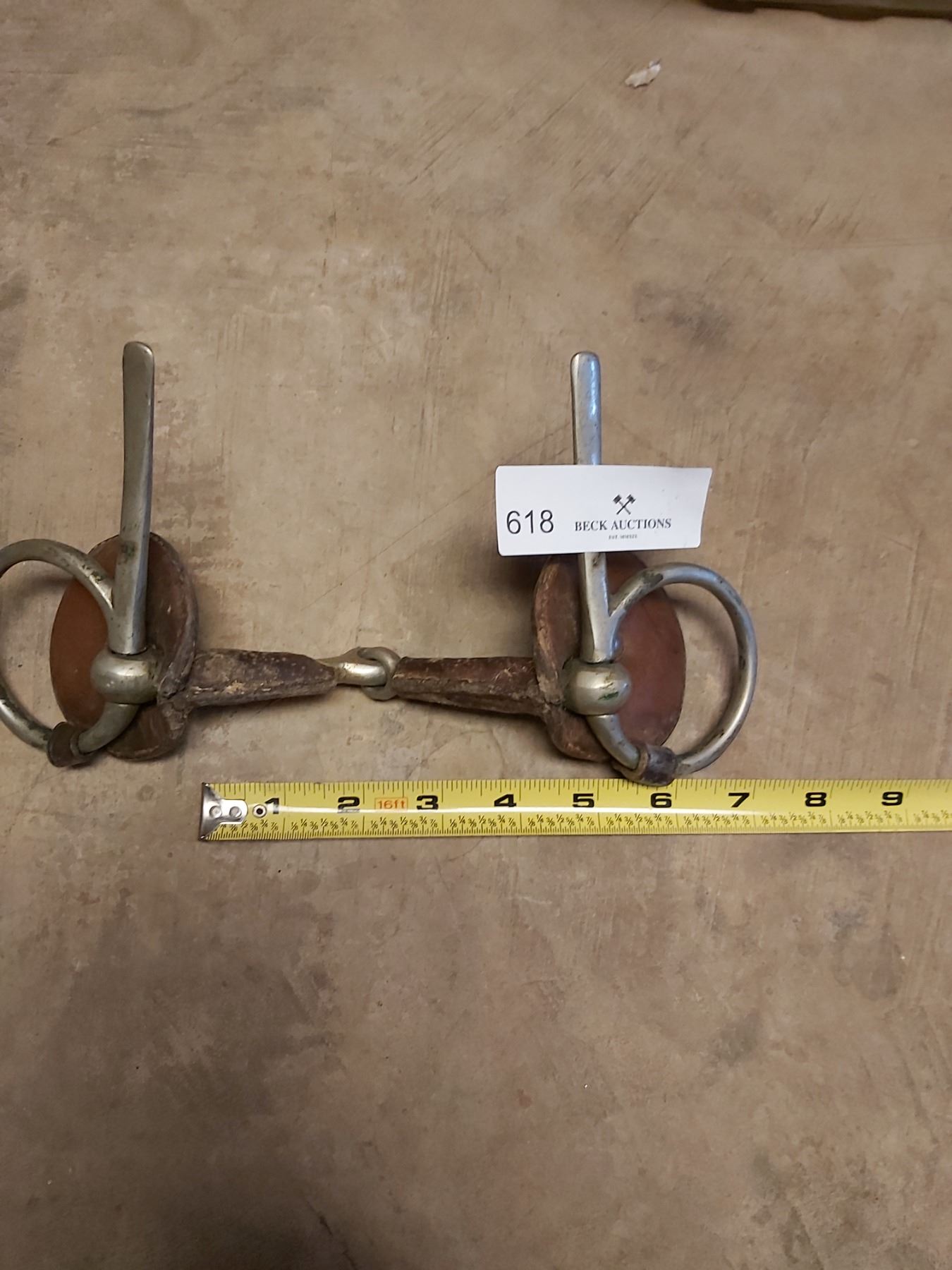 5 " Snaffle Horse Bit with Leather Beck Auctions Inc.