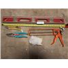 Image 2 : Cox Calking Gun, Work Gloves, Measuring tape, Olfa Knife, Level & Gardena Shears