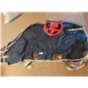 Image 1 : New Blue Cool Down Horse Coat "Big 66" & Mask with Blinders