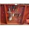 Image 2 : Wall Mounted Peg Board Cabinet with Contents