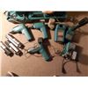 Image 4 : Empty Makita Tool Box, Assortment of Makita Batteries and Chargers & 3 Makita Drills