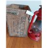Image 6 : Vintage Lantern,  Red Dietz Crescent No. 70 & Vintage Wooden Box