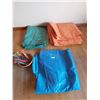 Image 1 : 3 Assorted Tarps and Variety of Tent Pegs