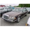 Image 1 : 87 LINCOLN CONTINENTAL 4DR (NEEDS TRANY WORK) EXMT.                   