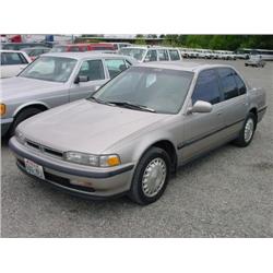 91 HONDA ACCORD 4DR EXMT.                                             