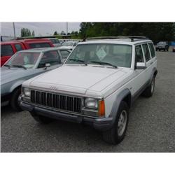 91 JEEP CHEROKEE 4X4 4DR SUV EXMT.                                    