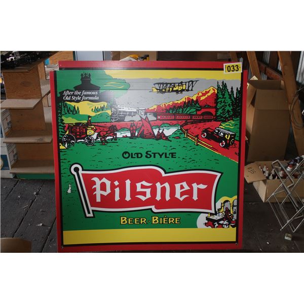 Approx. 4' x 4' Coraplast "Pilsner" sign
