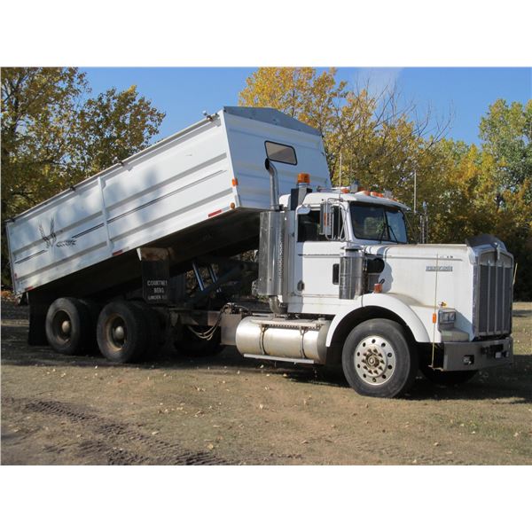 1993 Kenworth t/a Grain Truck, 855 cummins , 20 ft x60inch steel box c/w Harsh twin cyl hoist, rear 