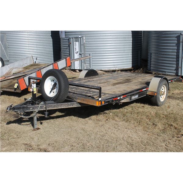 8 x 14 tilt deck trailer, 15 wheels, 3500 lb, single axle