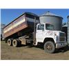Image 1 : 1989 FORD L 8000 Tandem c/w Nordic hoist, 18' steel box C/W roll tarp, showing 588 095 Km, Ford dies