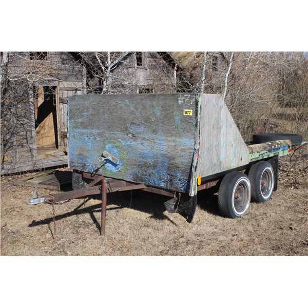 Utility Trailer c/w tandem axles, Approx. 7 x 12, Homemade