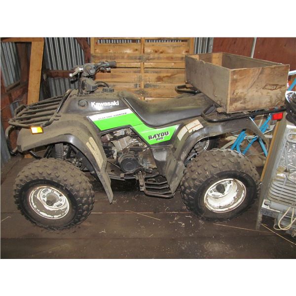 1985 Kawasaki 220 Quad, #JKBLFBA17LB524047, has not been started for years