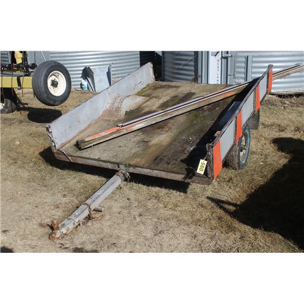 Single axle utility trailer, Approx. 6'-'8' c/w tilt (sold for farm use only, no #)